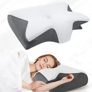 Memory Foam Neck Pillow, Breathable Design Neck Pillow, Comfortable & Supportive Neck Pillow, Sleep Pillow for Side & Back Sleepers, Premium Memory Foam