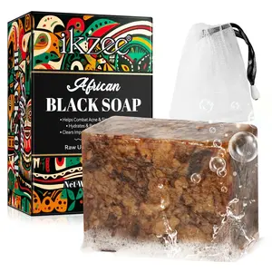 100g Ikzee African Soap, Gentle Oil Control Deep Cleansing Exfoliating, Handmade Soap Bar for Oily Skin, Skincare & Bath Use
