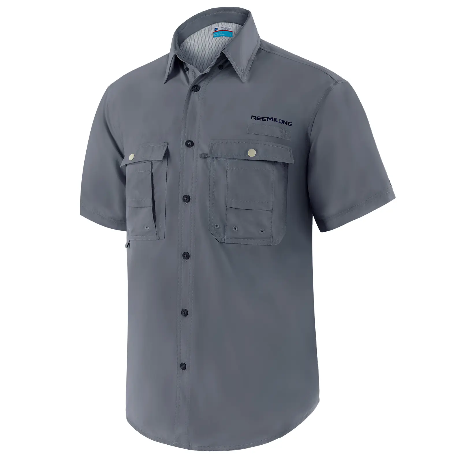 TruDave Men's UPF 50+ UV Short Sleeve Hiking Fishing Shirt - Button Down, Quick Dry, Cooling, Performance Fishing Gear, Workwear Sun Protection