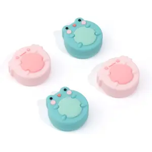 X-PCS17   Cute Animal Theme Silicone Joy Con Thumb Grip Caps,Joystick Cover Compatible with Switch/OLED/Lite,4PCS - Frog & Axolotl (for Switch/OLED/Lite)
