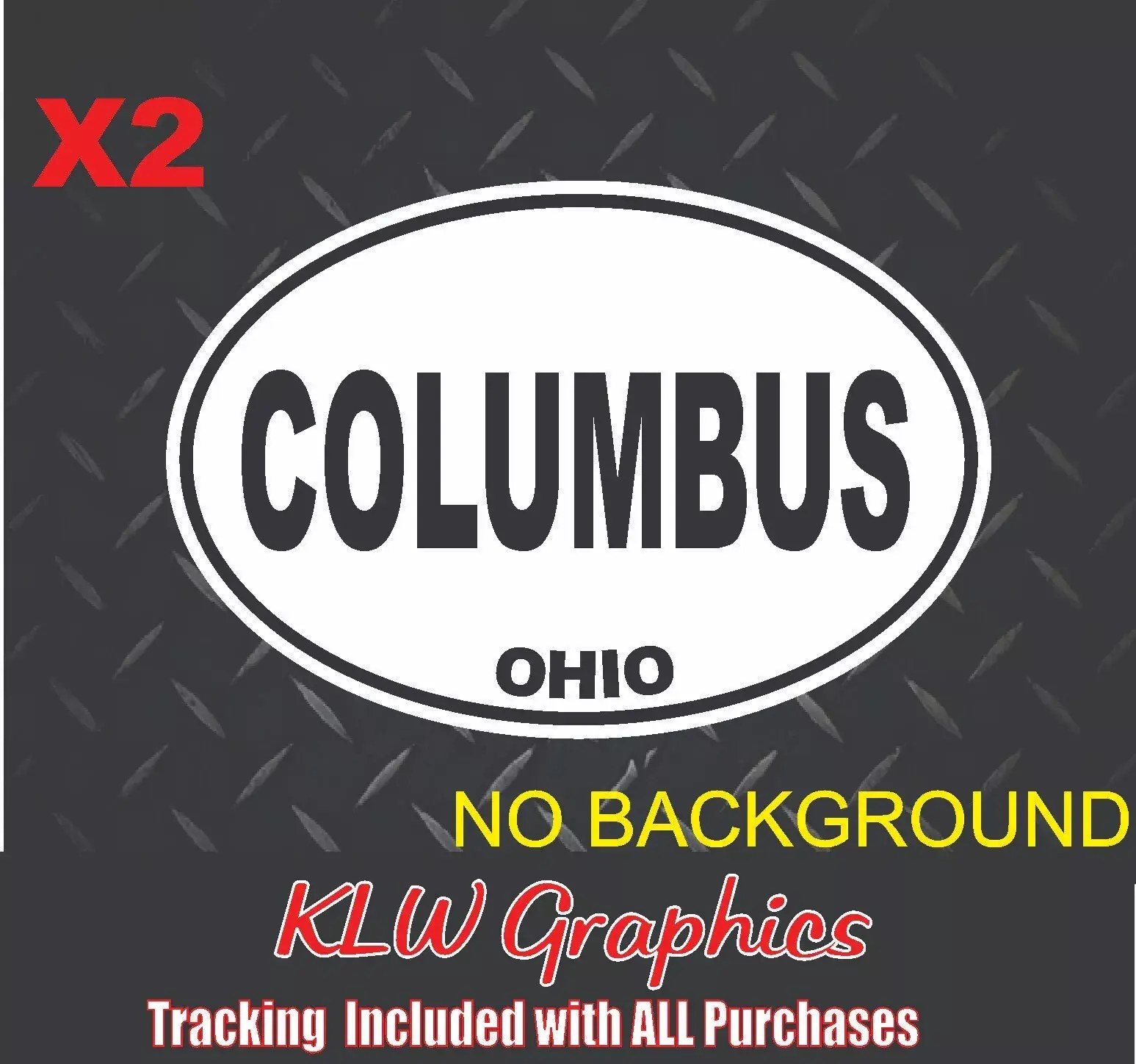 Columbus Ohio Oval Black White Full Color Decal Sticker State Car Diesel Truck Home OH Midwest USA