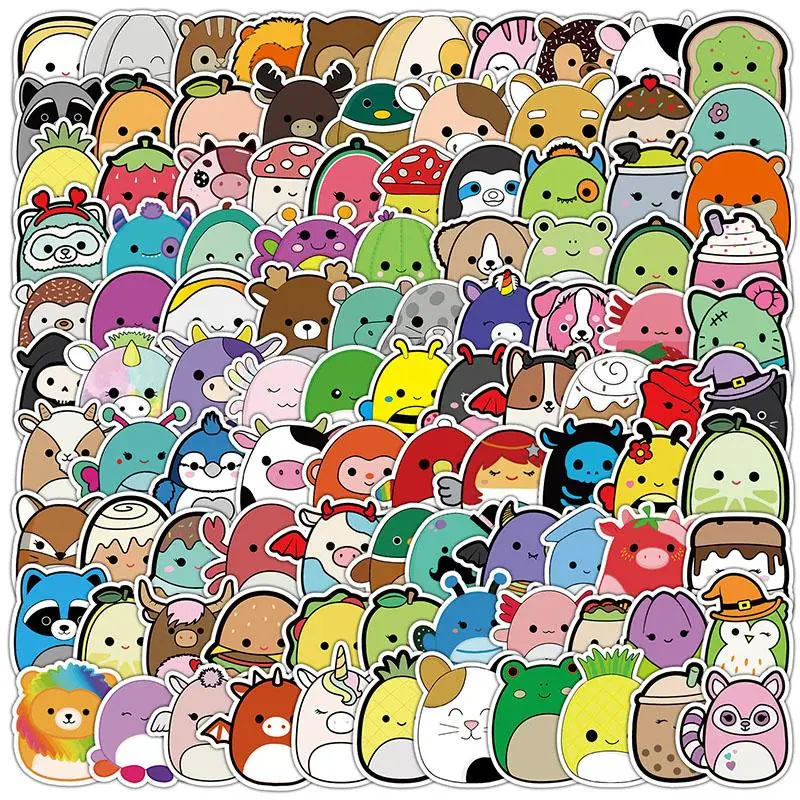 Cartoon Animal Series Sticker, 100pcs Kawaii Graffiti Cartoon Sticker, Decorative Sticker for Phone Case, Computer, Guitar, Bag, Water Cup, Scrapbook