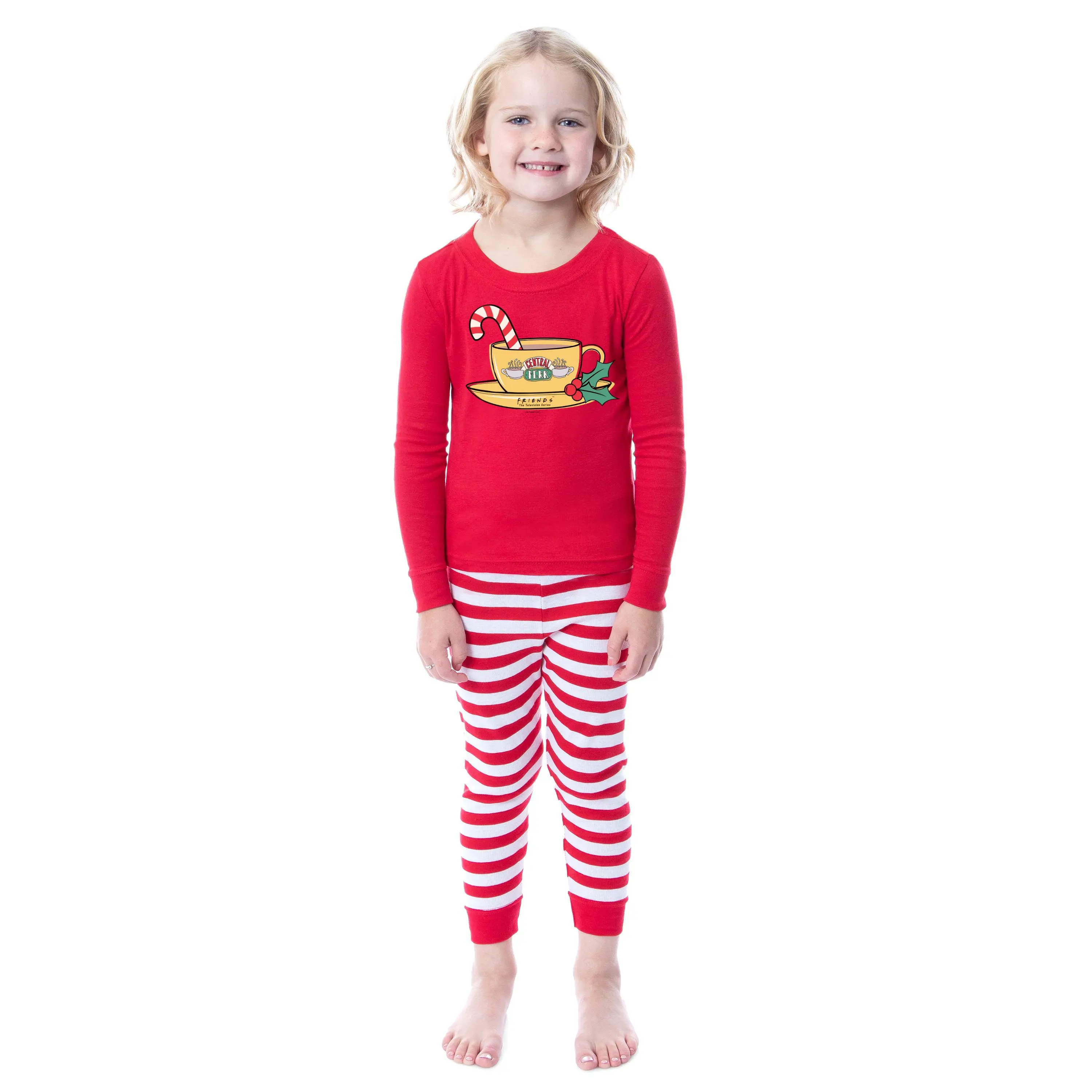 Friends The TV Series Café Perk Logo Design Tight Fit Holiday Matching Family Pajamas
