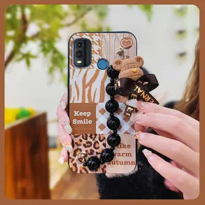 Skin-friendly feel cute Phone Case For Nokia G11 Plus Dirt-resistant Black pearl pendant Back Cover Simplicity protective case soft case Bear bracelet Waterproof silicone Cartoon