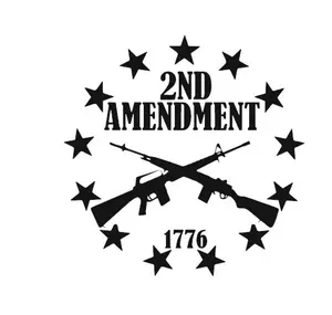 2nd amendment 1776 stars gun rights vinyl decal sticker 5"