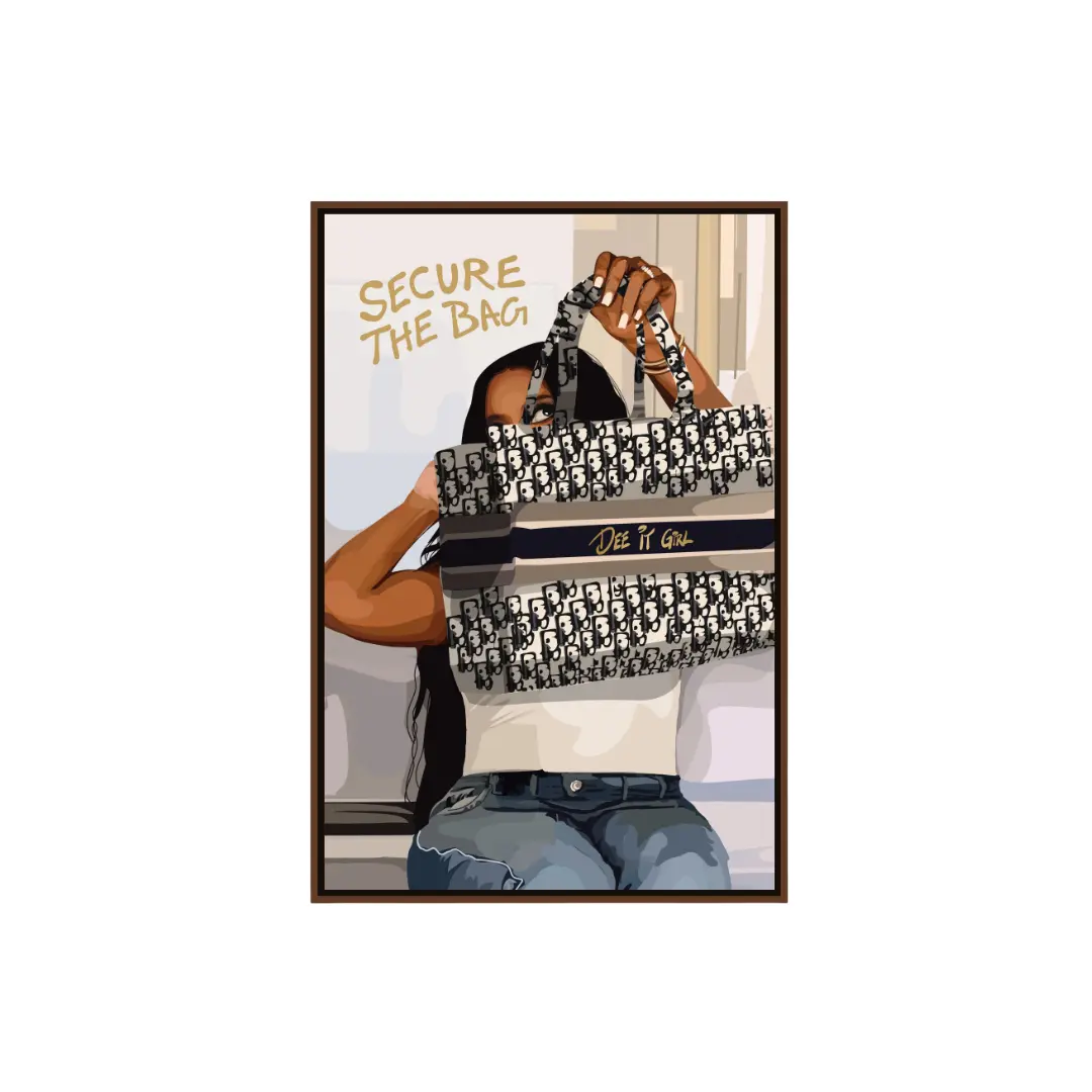 Secure Dee Bag - Smard Black Wall Art Print/ Canvas for Home /Office Decor