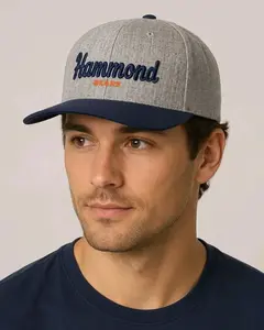Hammond Bears Embroidered Heather Grey Snapback Hat Flatbill