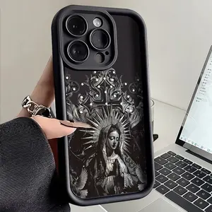 Virgin Mary Pattern TPU Phone Case for iPhone17 16 15 14 Pro Max 13 12 11 Plus Shockproof Drop Protection Rugged Durable Silicone Cover Cellphone Protective Casing Smartphone Protector Screen Protector