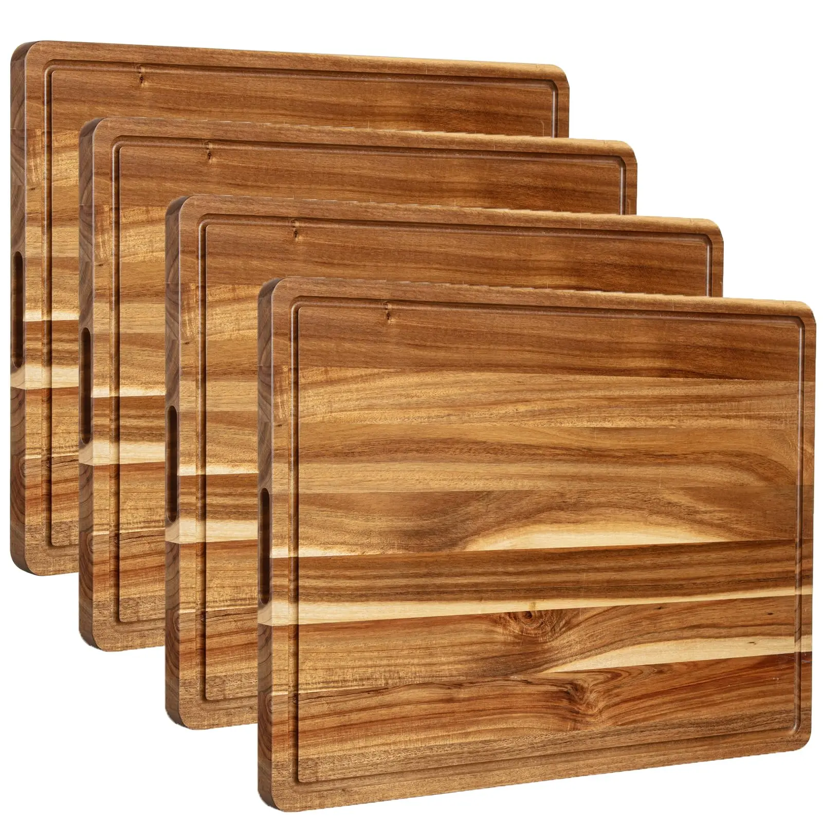 Sturdy Wooden Stylish Butcher Block Chopping Board - 1.5" Thick Acacia Wood, 20x15 in Large, Food-Safe Kitchen Cutting Board with Juice Groove, Ideal for Meat & Cheese Serving