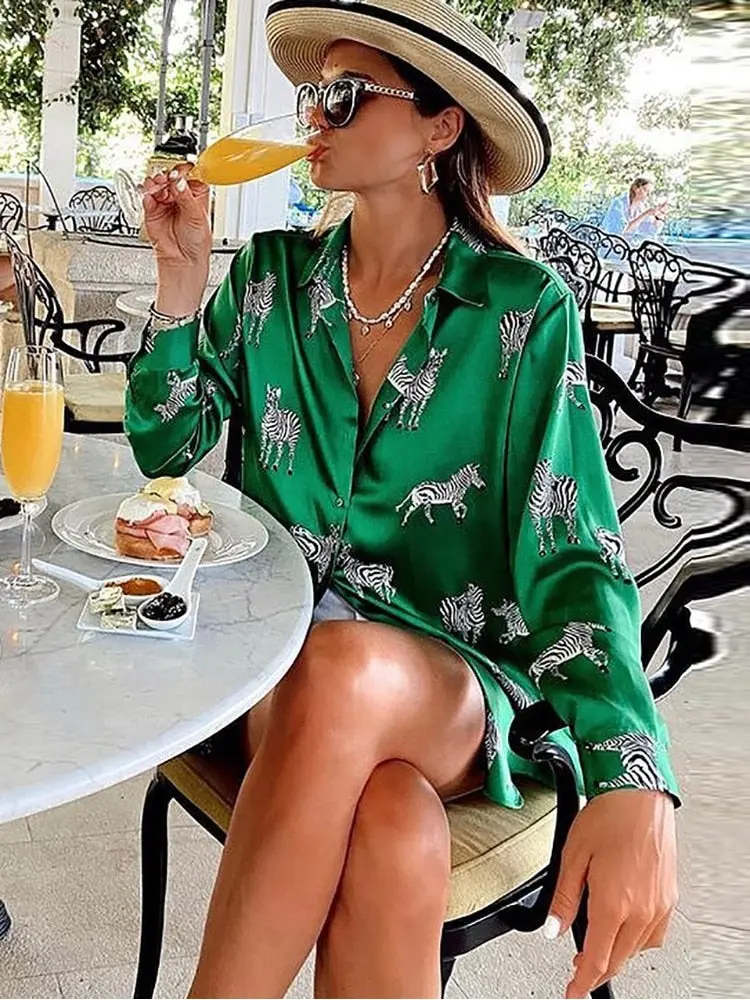 Women Satin Blouses in Various Prints