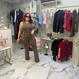 Mocha Lux Set - Stylish Brown Jumpsuit with Matching Wide-Leg Pants for Women