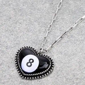 Heart 8 Ball Necklace - Fashion Accessory for Women