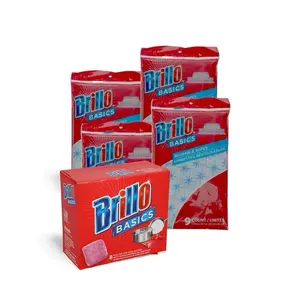 Brillo Basics 36 total Reusable Wipes, 9 Count per Package;(4 Package BUNDLE) With One Box of 8 Steel Wool Soap Pads