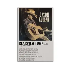 Rearview Town Jason Aldean Album Poster for Bedroom Aesthetic Canvas Wall Art Living Room Posters Painting Picture Print Modern Family Decor Artist Bathroom Poster