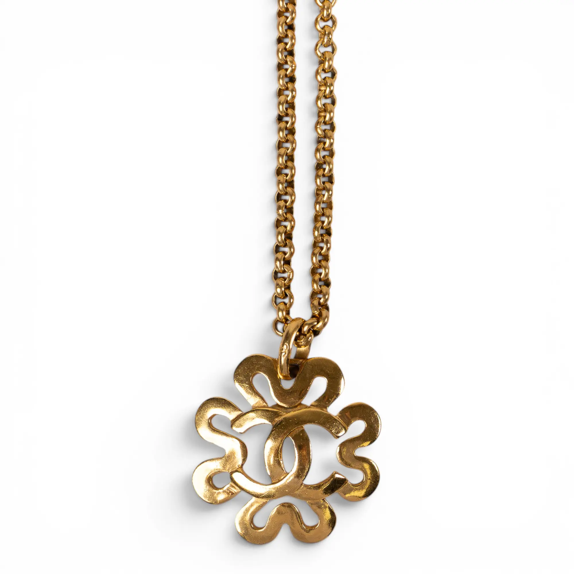 Pre-owned Chanel Flower Necklace Gold IB26040369