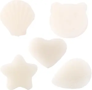 Konjac 5 Pcs Baby Sponges for Bathing, Shower, Natural & Safe Plant-Based Baby Bath Accessories