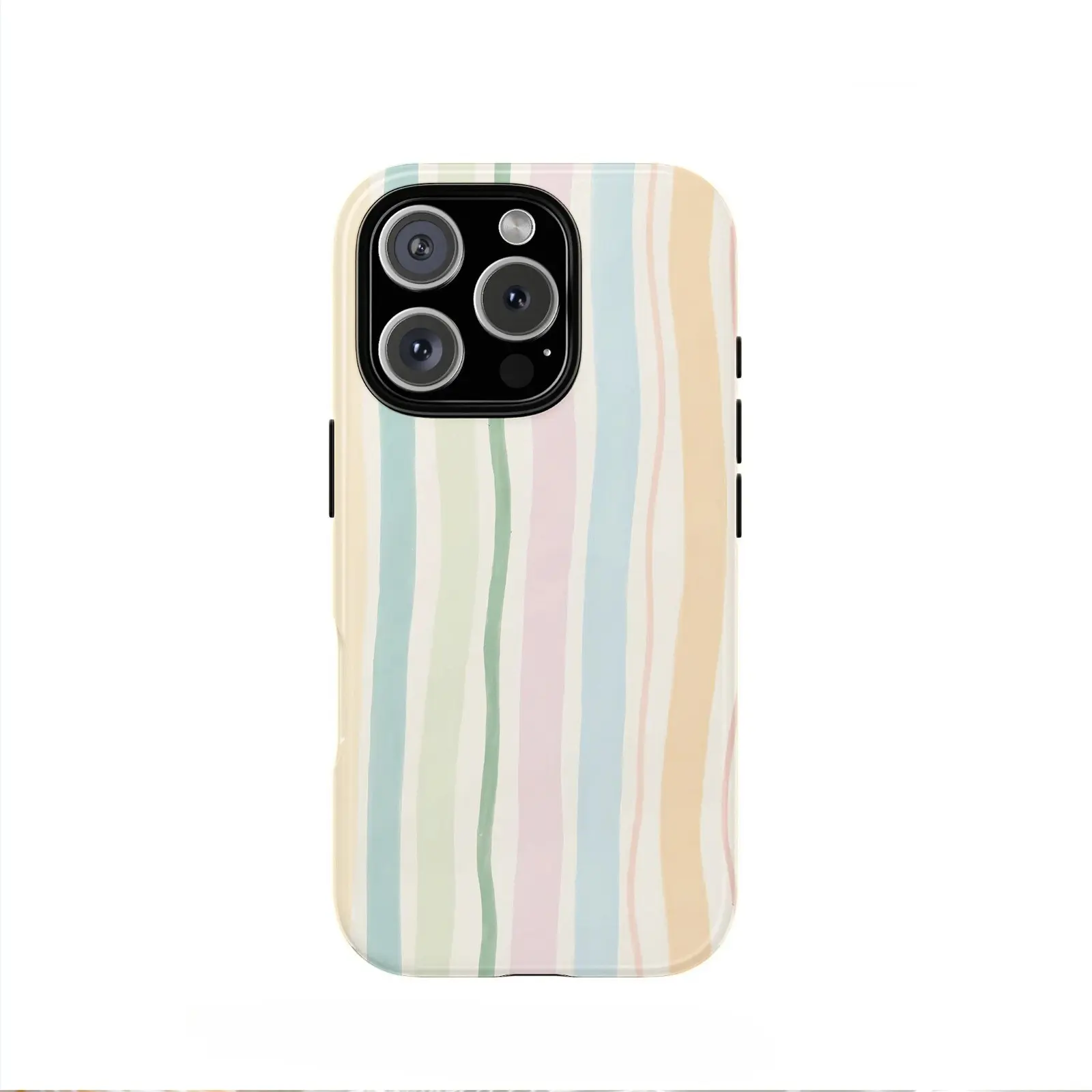This refreshing colorful striped case is drop-proof, wear-resistant, and durable—a 2-in-1 protective case compatible with iPhone 17/16/15/14/13/12/11 Pro Max/Plus/Pro and Samsung Galaxy S25/S24/S23. A simple and stylish phone case.