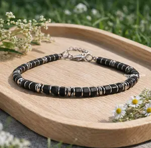 Black Tourmaline Hematite Men Bracelet Protection Spiritual Armor Stone Jewelry