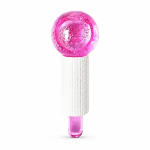 Facial Ice Globe for Face, Reusable Cooling Face Massage Tool with Textured Easy-Grip Handle, Cryo Facial Roller for Morning Skincare, Pre-Makeup Prep and Home Spa Routine