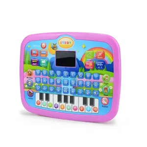 Kids’ Education LED Tablet Toy, Age 3+ Literacy Math Music Learning, Doubles as Electronic Keyboard, Birthday Valentine Crads and Gift Colorful Bear