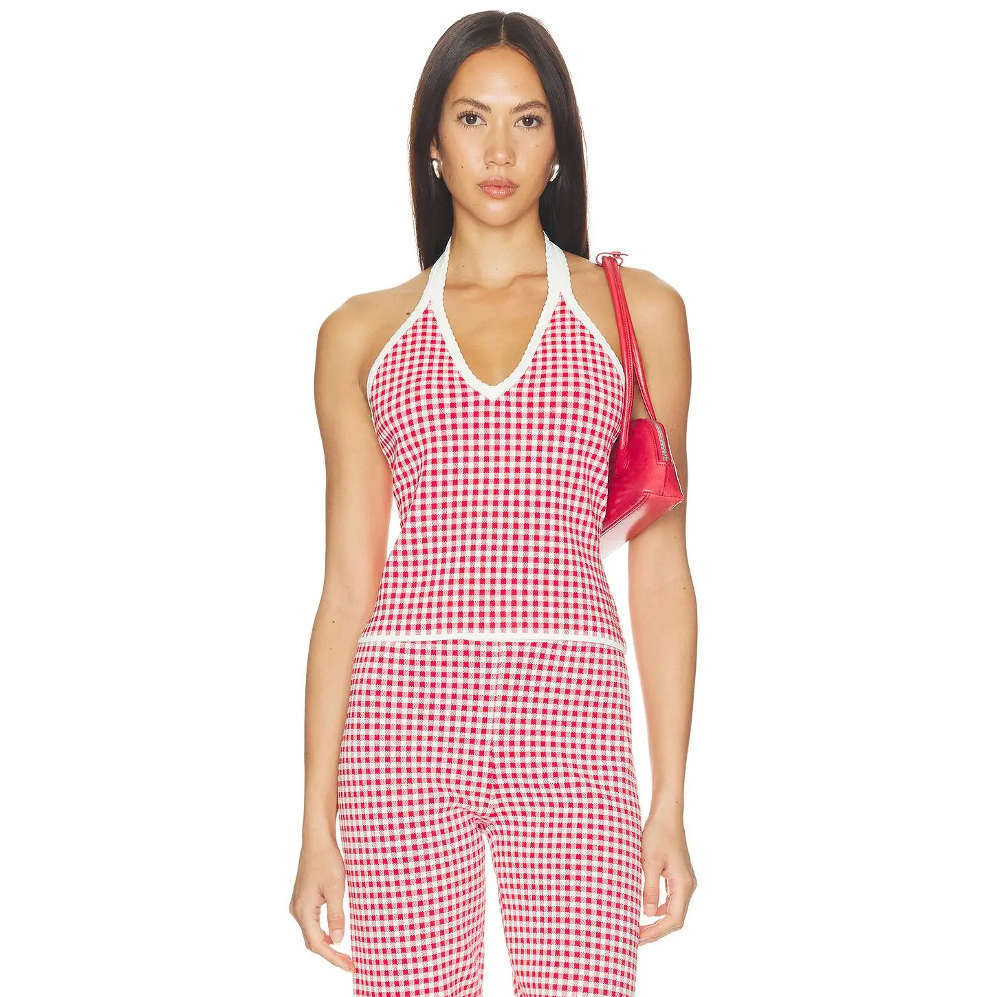 Posse Micah Halter Top in Red Gingham