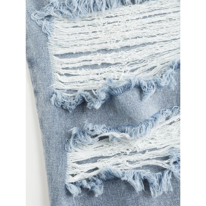 Cider [size XXS Petite-XL Petite] Petite High Waist Ripped Straight Leg Jeans