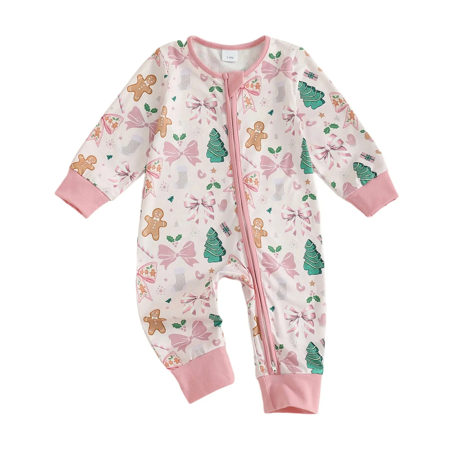 Newborn Baby Girl Boy Christmas Outfit Long Sleeve Romper Jumpsuit Bodysuit Santa Infant Fall Winter Clothes