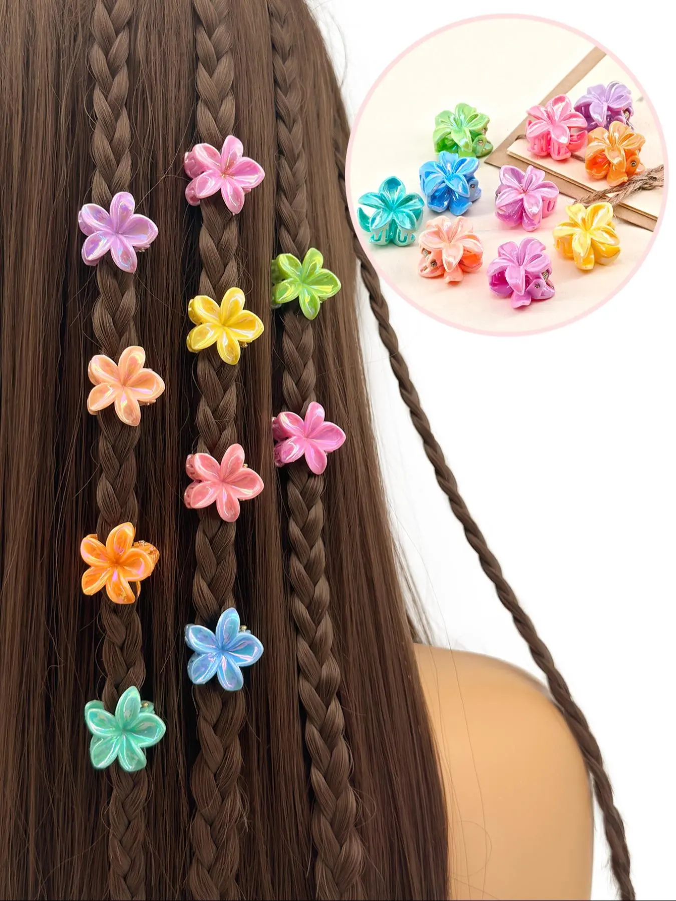 Mixed Color Daffodil Flower Decor Hair Claws, Cute Hair Claws for Women & Girls, Fashion Hair Accessories for Party, Daily Clothing Decor, Flower Hair Clip, Flower Claw Clips, Decorative Hair Clips