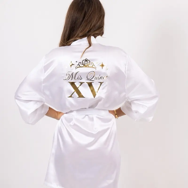 Quinceañera Robe - Personalized, Classic Design for Youth Celebrations ENVIAR EL NOMBRE DE LA QUINCEAÑERA, COLOR DE LA BATA Y DEL DISEÑO O CUALQUIER DETALLE Womenswear Elegance