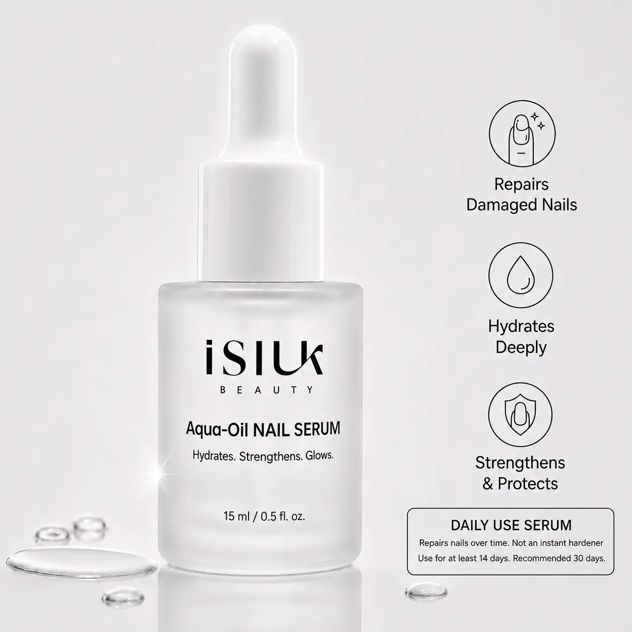 Nail Repair Serum for Post-Acrylic & Gel Removal Damage, Strengthening Cuticle Oil for Weak, Soft, Brittle, Thin & Peeling Nails After Gel-X, Gel Polish & Press-Ons, with Aloe, Niacinamide & Hyaluronic Acid, Coconut Lavender, 15ml
