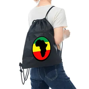 Africa Map Rasta Colors Printed Drawstring Backpack for Travel Sports Gym Outdoor Carrying Bag Suitable for Men and Women Perfect for Casual Daily Use and Ideal Gift for Christmas New Year Thanksgiving and Birthday O