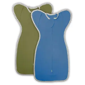 3-6 Months Arms up Swaddle Transitional Sack, 2-Pack Baby Sleep Sack with 2-Way Zipper Arms In/Out 100% Cotton 0.8 Tog Transition Swaddle Hands up (Medium 14-20lbs)