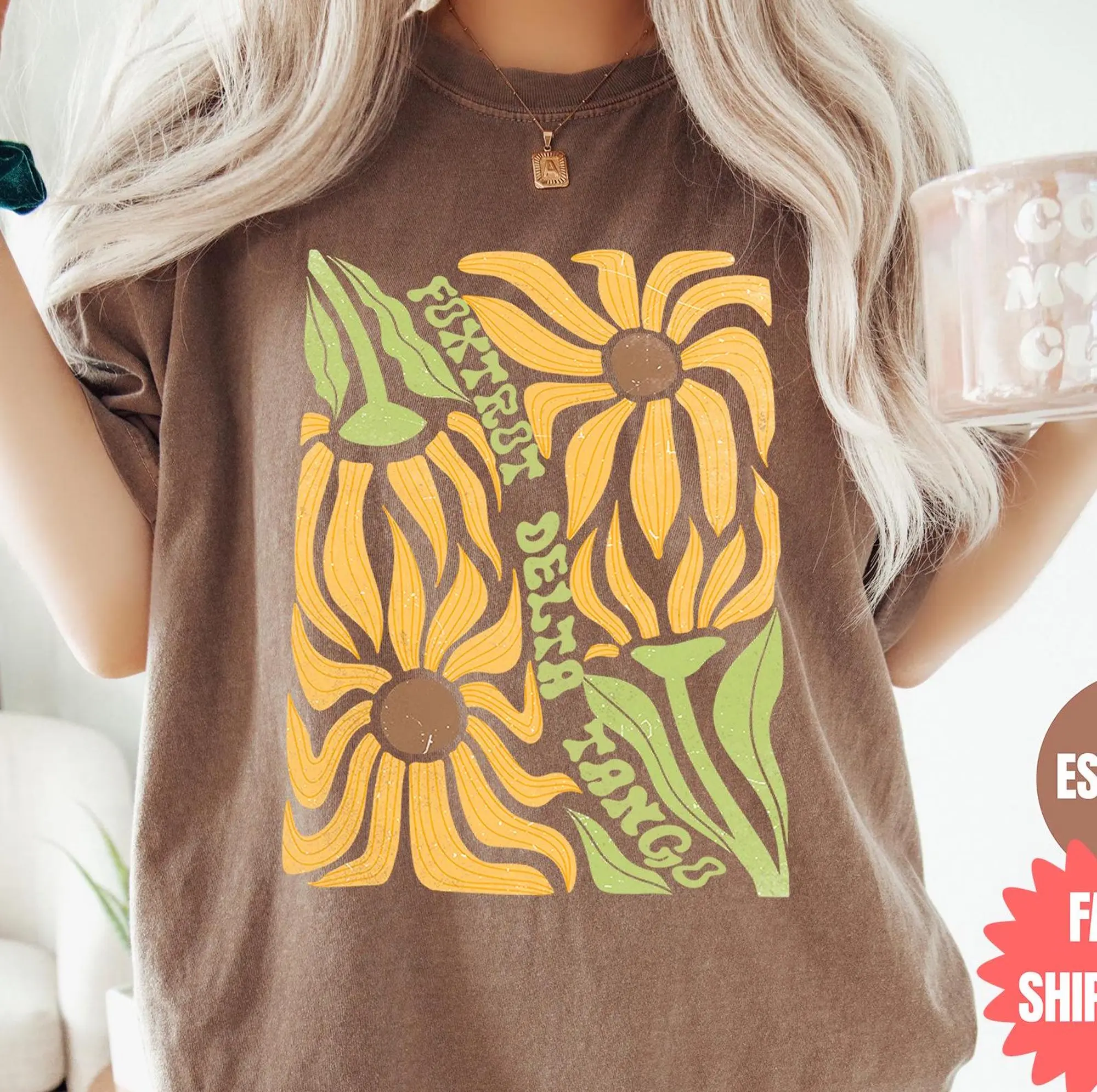 Comfort Colors Foxtrot Delta Tango Shirt, FDT Flower Shirt, Subtle Fck Trump Flower Tee Shirt, Reproductive Rights, Resistance Prochoice