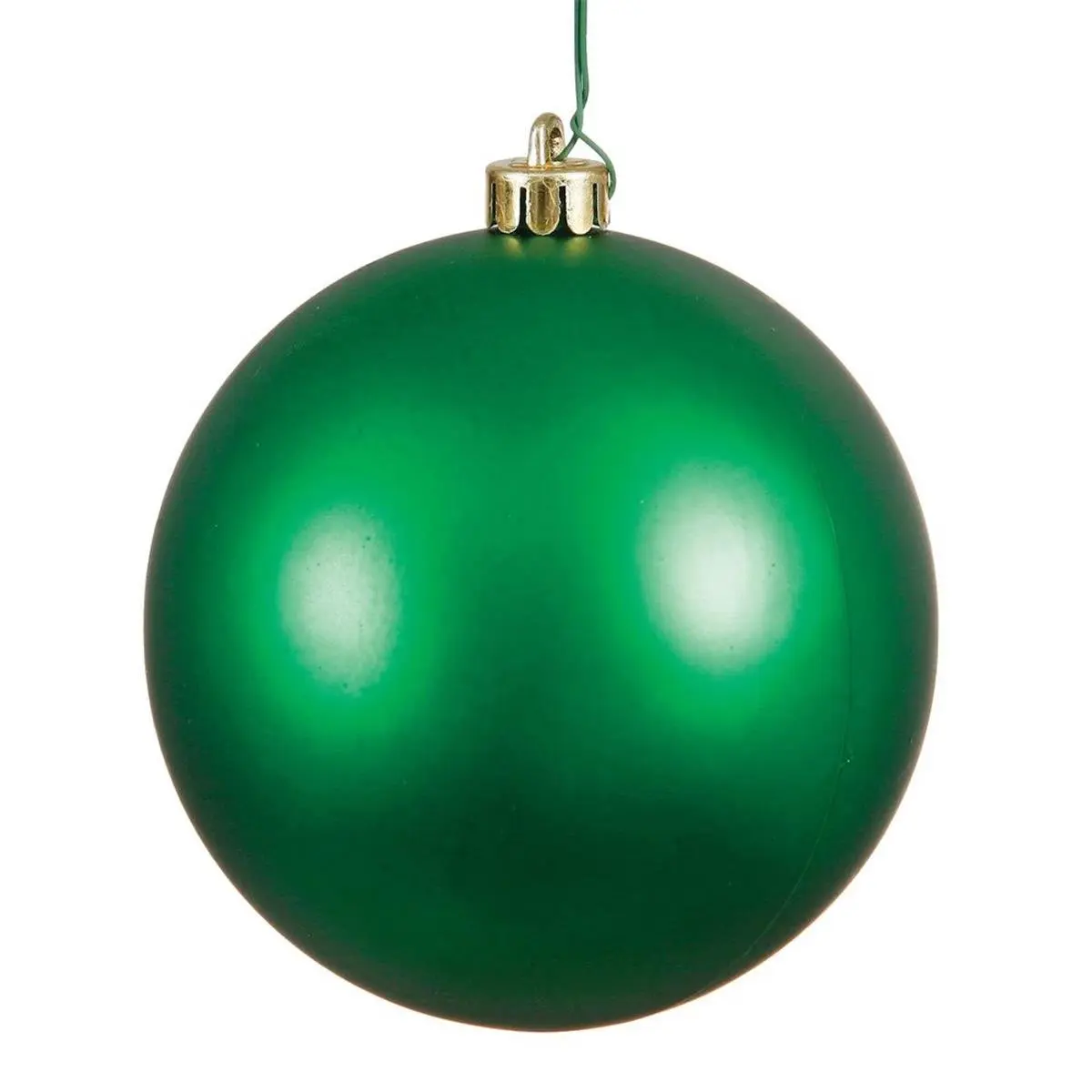 212 MAIN 4-Piece 6 in. Green Matte Plastic Christmas Ornament Set, Brightening Home Holiday Festive Decor Supplies, Holiday Decor