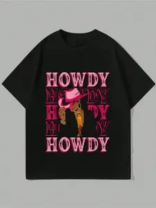 Howdy Retro Western Black Cowgirl African American Women T-Shirt