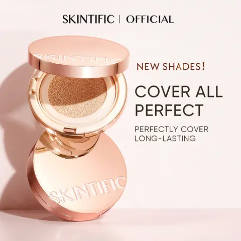 [ES] SKINTIFIC Cover All Perfect Cushion Foundation,Gentle Exfoliating, Cruelty-Free, Black Friday Gifts, Holiday Gifts