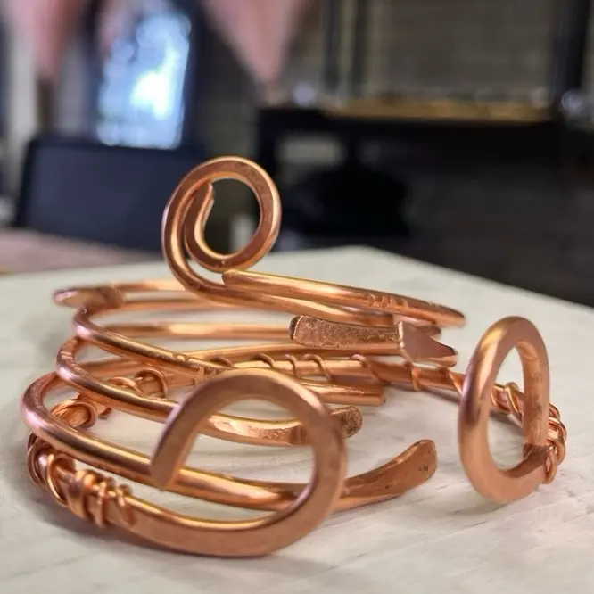 Assorted Set of 3 copper handmade bangles