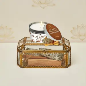 Palo Santo Sacred Cleansing Candle - 6 Oz Natural Soy Wax 35 Hour Burn