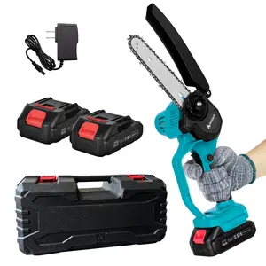 Mini Chainsaw 6 Inch Cordless with 2 Battery,[2024 Upgrade] Handheld Chainsaw with Auto-Oiler, Electric Chainsaw Cordless Seniors Friendly, Battery Powered For Wood Trees Cutting.