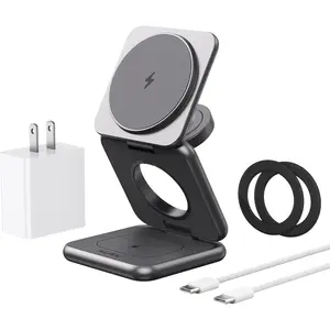 Wireless Charger for Samsung,Zinc Alloy Foldable 3 in 1 Wireless Charging Station for Samsung Galaxy S26 S25 Ultra S24 S23 Note Z Fold 7 Flip/Buds,Fast Charger for Galaxy Watch Ultra 8 7 6 5 4