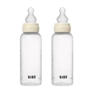 BIBS Baby BPA-Free PP Bottle Set 9oz 2 Pack with Silicone Nipple - Ivory