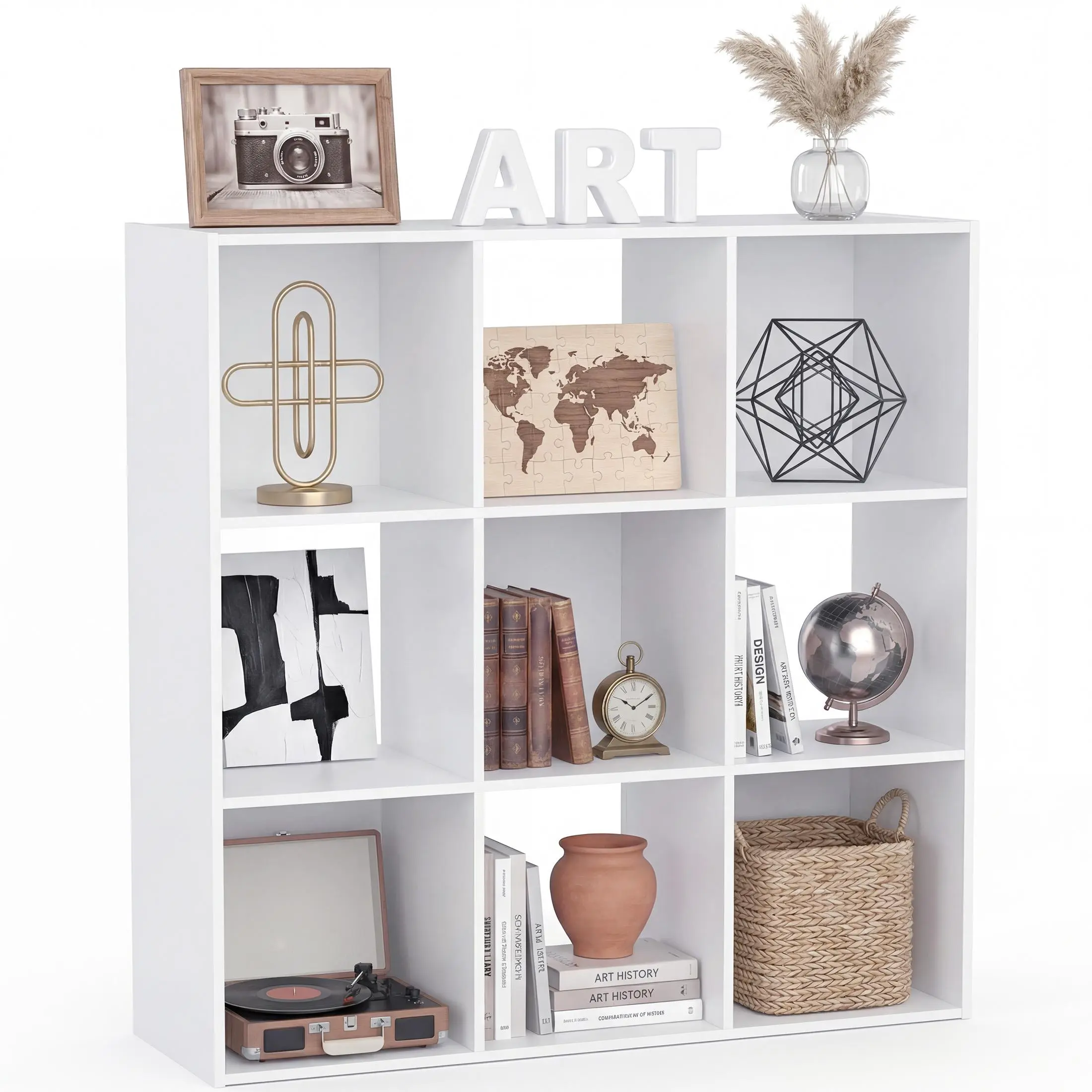Sweetcrispy Cube Storage Organizer - Open Cube Bookshelf with 5 Removable Back Panels, Shelves for Bedroom, Multi-Purpose Display Bookcase for Living Room, Home Office