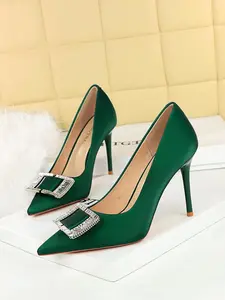 Women's Fashionable Rhinestone Decorated High Heel Shoes, Elegant Pointed Toe Slingback Shoes for Party, Daily Clothing Decor for Women & Girls, Classy