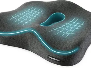 Memory Foam Seat Chair Cushion for Relieves Back Sciatica Pain Tailbone Pain Coccyx Degenerating Disc Orthopedic Osteoarthritis Prostate Cushion Low Back Pain Cushion Hip Shaping Dark Gray All Seasons