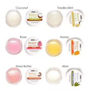 Butter Lip Balm formulated with cocoa butter for moisturizing lips/ Coconut, Rose, Vanilla Mint, Shea Butter, Honey, Aloe (1pc)