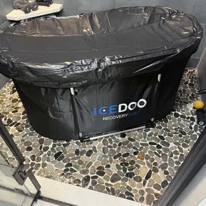 129 Gal XL Ice Bathtub with Aluminum Alloy Support, Cold Plunge Tub for Athletes, Outdoor Recovery Home Bathroom Wash Tub