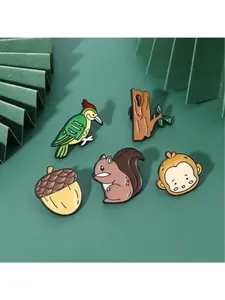 1pc Creative Cartoon Dinosaur Children's Brooch Student Clothes Schoolbag Accessories Alloy Oil-Drip Spur Stitch