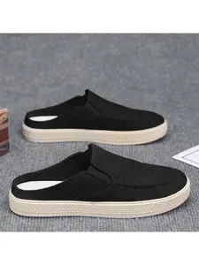 Summer Braided Slip-On Shoes, Fashionable Comfortable Home Slippers, Breathable Outdoor Half-Tab Men's Shoes, Stylish and Practical Footwear, Walking Shoes