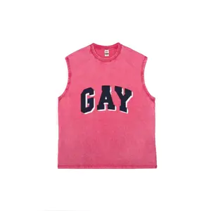 Gay Pride Washed Cotton Men's Tank Top – Soft, Breathable Sleeveless Shirt with Faded Rainbow or Bold LGBTQ+ Graphic, Pre-Washed for Vintage Comfort, Racerback Muscle Fit for Gym, Summer & Pride Events