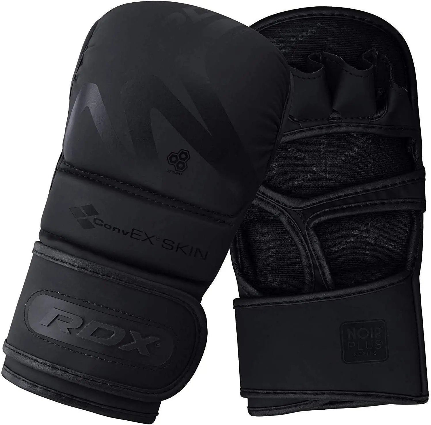 RDX MMA Hybrid Sparring Gloves, Maya Hide Leather, Ventilated Open Palm, Padded Mitts for Kickboxing, Muay Thai, Bag & Pad Training for Men, Small